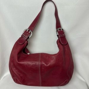 Tignanello* Red hobo style shoulder bag genuine leather